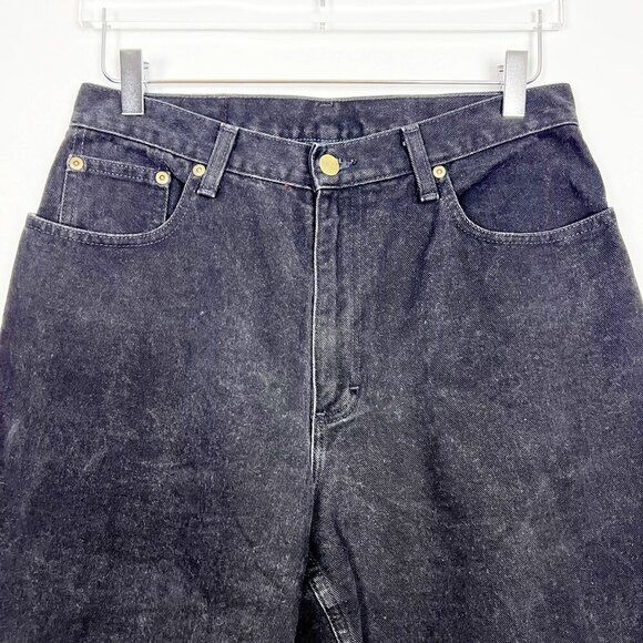 Vintage L.L. Bean Jeans Womens Size 12MT Black Double L Relaxed Fit Rigid Denim - Picture 2 of 15
